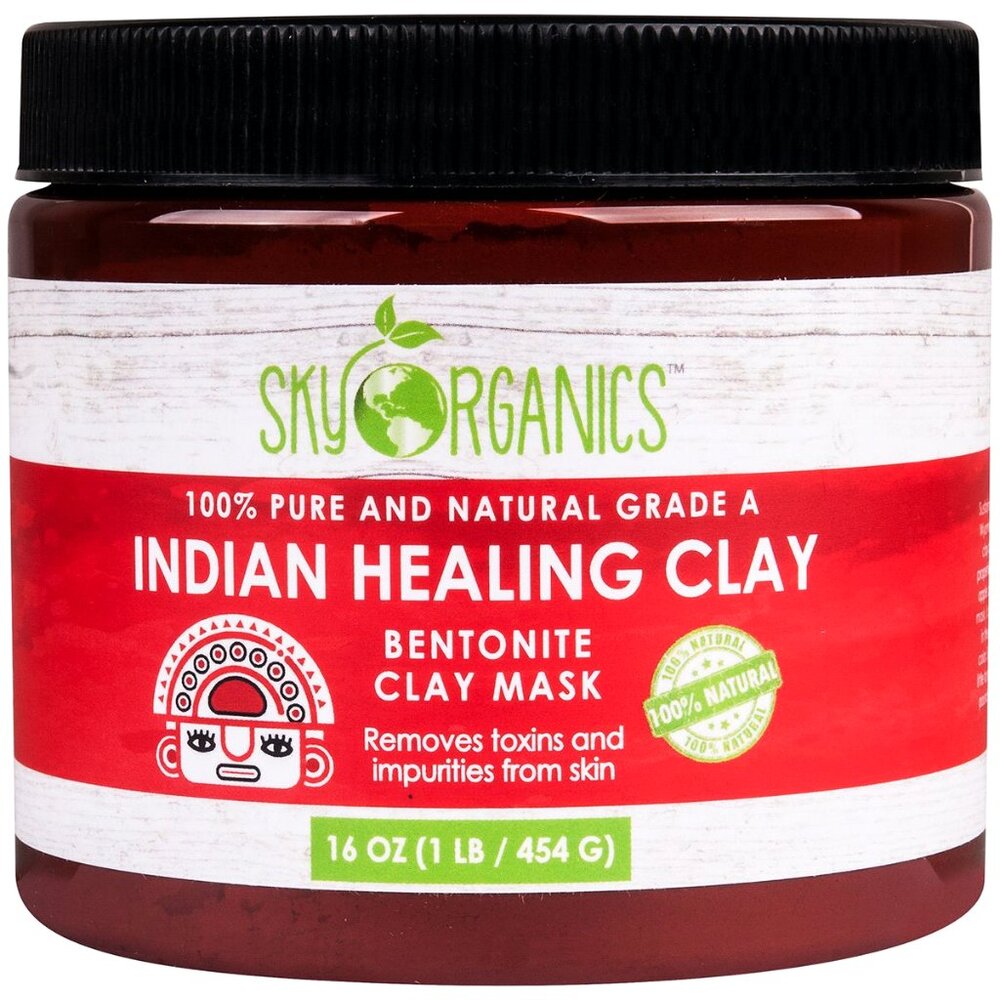 Sky Organics Indian Healing Clay – 100% Pure Bentonite Clay (1 lb)